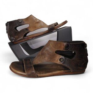 Bed Stu Soto Leather Boho Rustic Sandals Women's 7 Brown Taupe